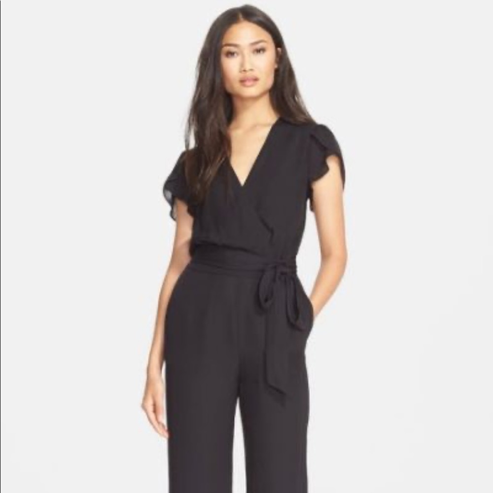 DVF Black Wide Leg Jumpsuit